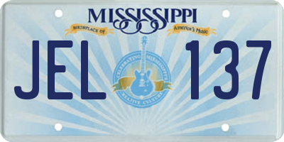 MS license plate JEL137