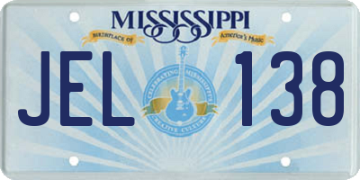 MS license plate JEL138