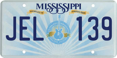 MS license plate JEL139