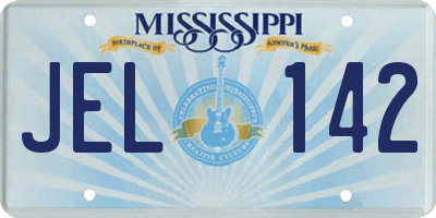 MS license plate JEL142