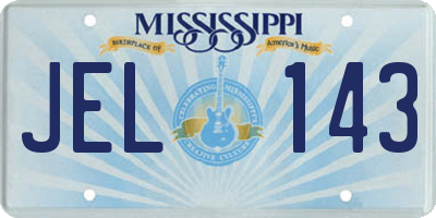 MS license plate JEL143