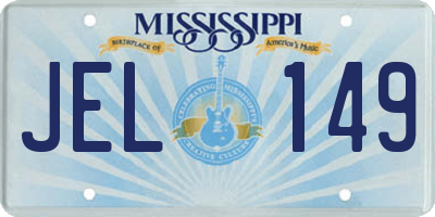 MS license plate JEL149