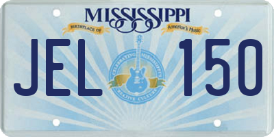 MS license plate JEL150