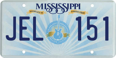 MS license plate JEL151