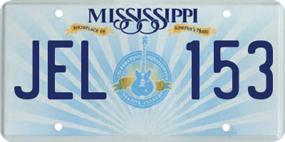 MS license plate JEL153
