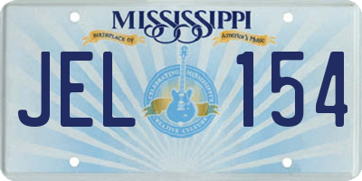 MS license plate JEL154