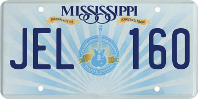 MS license plate JEL160