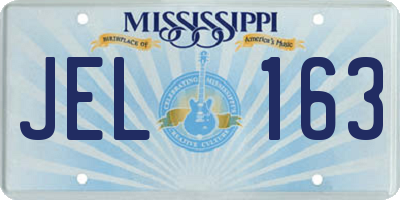 MS license plate JEL163