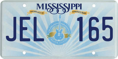 MS license plate JEL165