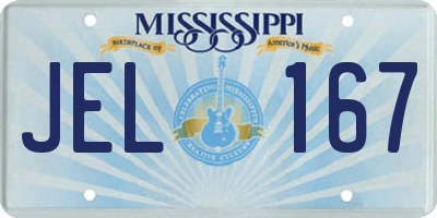 MS license plate JEL167