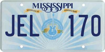 MS license plate JEL170