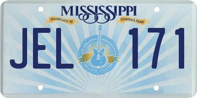 MS license plate JEL171