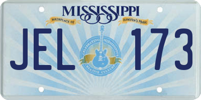 MS license plate JEL173
