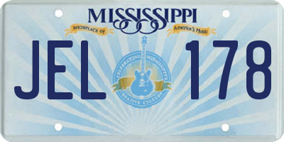 MS license plate JEL178
