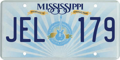 MS license plate JEL179
