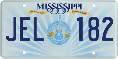 MS license plate JEL182