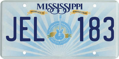MS license plate JEL183