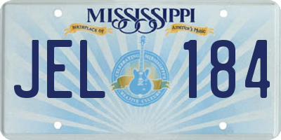 MS license plate JEL184