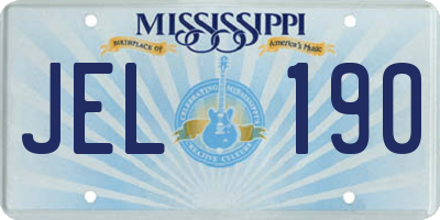 MS license plate JEL190