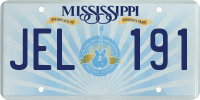 MS license plate JEL191