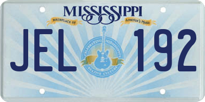 MS license plate JEL192