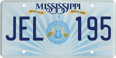 MS license plate JEL195