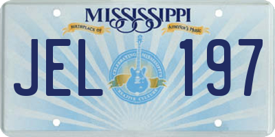 MS license plate JEL197