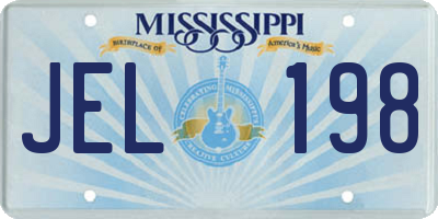 MS license plate JEL198