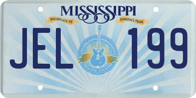 MS license plate JEL199