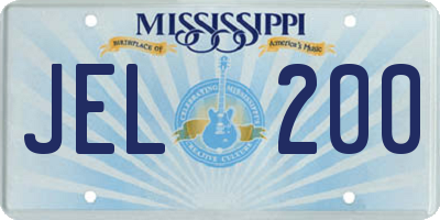 MS license plate JEL200