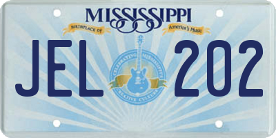 MS license plate JEL202