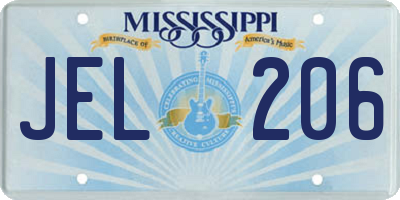 MS license plate JEL206