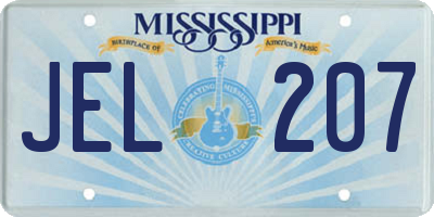 MS license plate JEL207