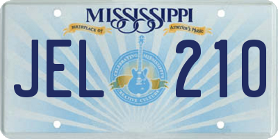 MS license plate JEL210