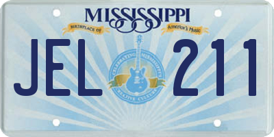 MS license plate JEL211