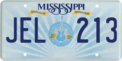 MS license plate JEL213