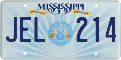 MS license plate JEL214