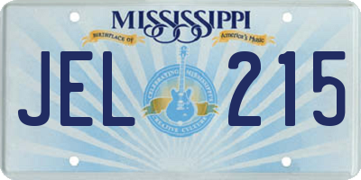 MS license plate JEL215