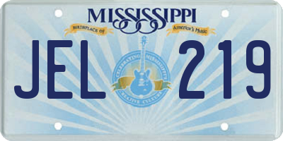 MS license plate JEL219
