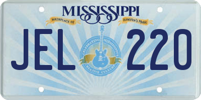 MS license plate JEL220