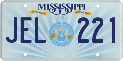 MS license plate JEL221
