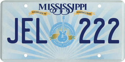 MS license plate JEL222