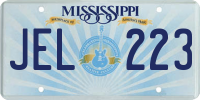 MS license plate JEL223