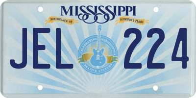 MS license plate JEL224