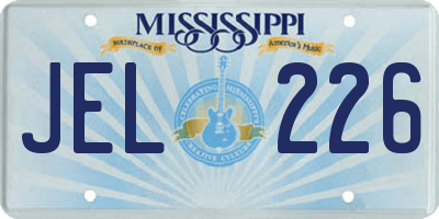 MS license plate JEL226