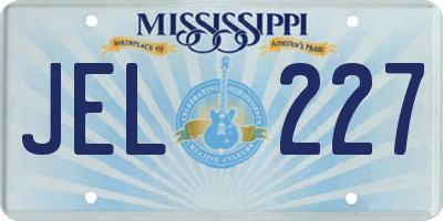 MS license plate JEL227