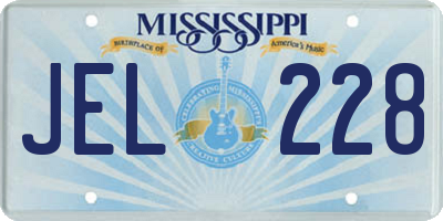 MS license plate JEL228