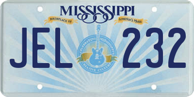 MS license plate JEL232