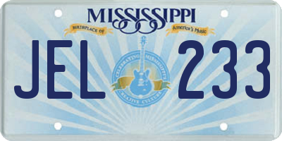 MS license plate JEL233