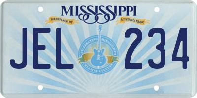 MS license plate JEL234